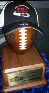 2015 National championship trophy for the Gwen Cherry Bulls Pee Wee team 